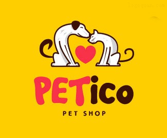 宠物店标志设计Petico
